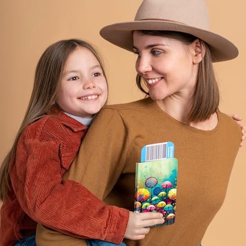 Family Passport Holder RFID,Colorful Dandelion - color: Colorful Dandelion