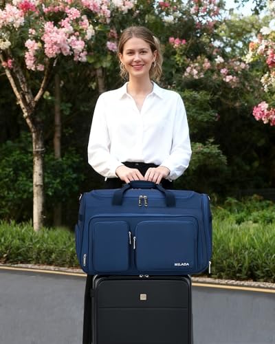 MILADA Carry On Luggage Bags for Travel Foldable Personal Item Travel Bag - color: Blue, size: Carry On 21.5 inch