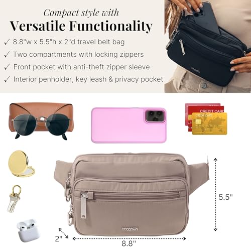 Baggallini Securtex Anti-Theft Belt Bag - color: Moonrock