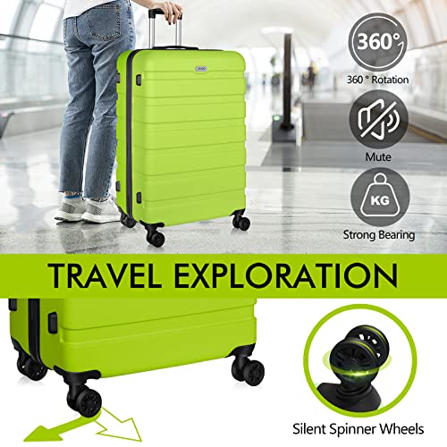 AnyZip Luggage PC ABS Hardside Lightweight Suitcase with 4 Universal Wheels TSA Lock Carry-On 20 Inch Apple Green - color: Apple Green, size: 20" Carry-On