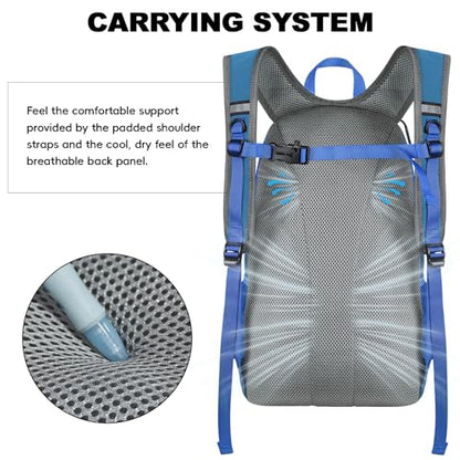 Seektop Packable Waterproof Hiking Backpack, 20L Lightweight Daypack | Tear-Resistant Nylon Material, Multi-Compartment Storage, Ultralight Small Foldable Travel Hiking Daypack for Men & Women - color: Blue