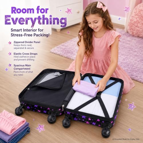 CCJPX 5PCS Kids Luggage Girls Suitcase, 16" Hardside Carry-on Set Cat - color: 01-hardside A-star Cat 5pc