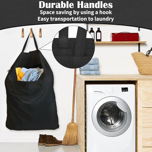 Canvas Laundry Bag 33"Wx 35"H,Extra Large Heavy Duty Hamper Liner, XL Black - color: Black, size: XL 33"W x 35"H┃1 Pack