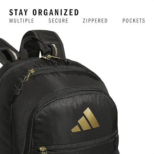 adidas Excel School Backpack 34L - color: Black/Gold Metallic/7a, size: One Size