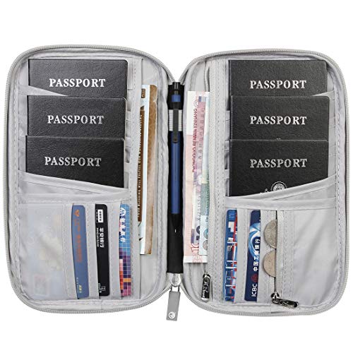 VanFn Passport Wallets, Travel Wallet, RFID Family Passport Holder, Trip Document Organizer (Black) - color: Black