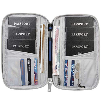 VanFn Passport Wallets, Travel Wallet, RFID Family Passport Holder, Trip Document Organizer (Black) - color: Black