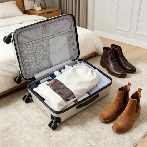 4 Pack Single Boot Bag, Portable Dust Proof Boot Bags for Cowboy Boots