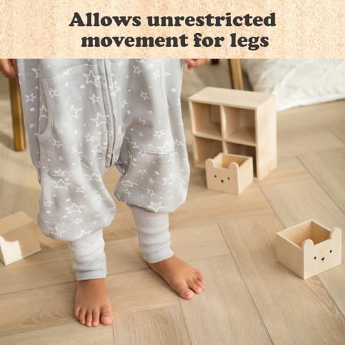 Toddler Sleep Sack with Feet, 2-3T, 1-Pack - color: Grey Stars (1 Pack), size: 2-3T
