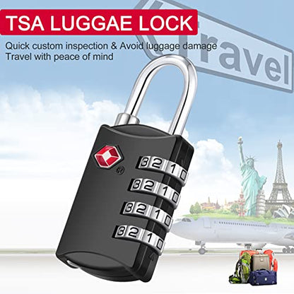 ZHEGE TSA Approved Luggage Lock for Train Travel (1 Pack, Black) - color: Black, 1P