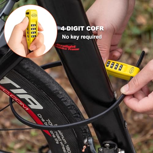 CXWXC Zip Tie Lock - 4-Digit Combo Cable Locks for Bike Motorcycle Helmet, Skateboard, Skis, Snowboard, Stroller & Cabinet - Ideal for Lightweight Security (2PC - Yellow, 45CM) - color: 2PC - Yellow