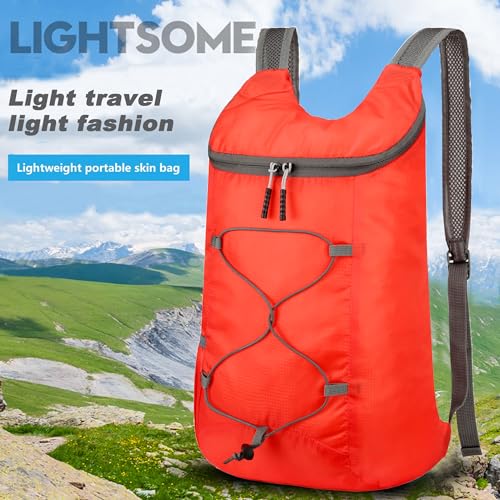 levayhill 16L Foldable Hiking Backpack,Small Packable Daypack,Red - color: Red