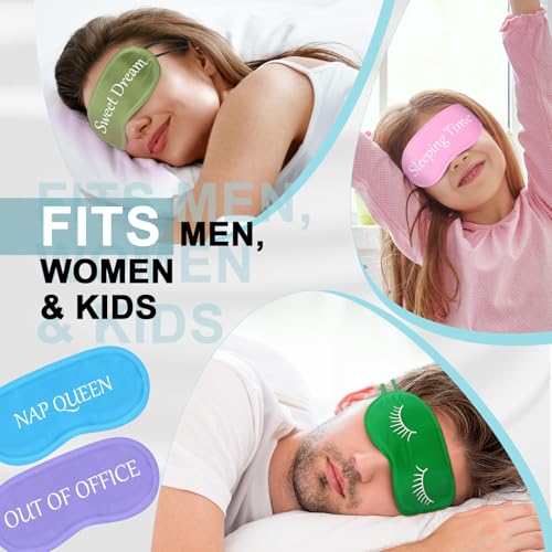 Eurzom 40 Pcs Funny Sleep Mask Bulk Soft Blackout Adjustable, Colorful - color: Colorful