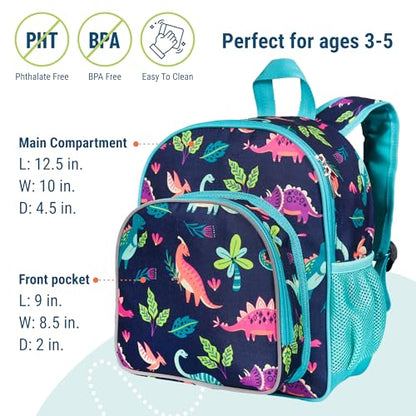 Wildkin 12 Inch Toddler Backpack for Kids, Dino Pals - color: Dino Pals