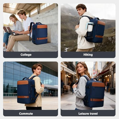 Exquisite Travel Laptop Backpack, Flight Approved Size Carry on Bag (25L) - color: Navy, size: L (7x11x16.8")