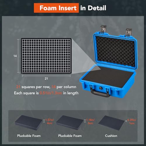 Lykus HC-3010 Waterproof Hard Case with Foam, Inner Size 10.75*6.65*3.94in - color: Blue, size: HC-3010