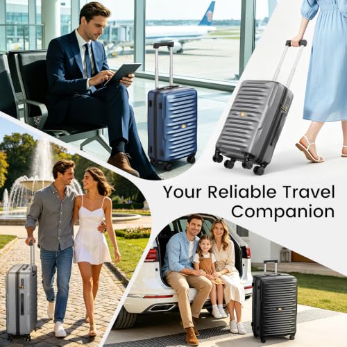 28 Inch Large Checked Luggage, PC Hardshell Suitcase, Silver - color: 1-Silver, size: Checked 28-Inch