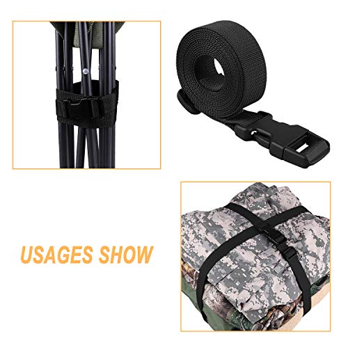 MAGARROW 24" 40" 60" 100" Strap Buckle Packing Straps Adjustable 1-Inch Belt - color: Black (4-Pack), size: 1" Wide - 60" Long