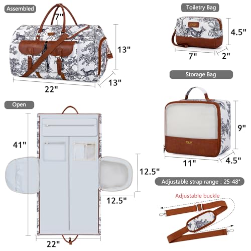 Garment Bag for Travel Convertible Carry on Travel Duffel Bag for Men Women - color: Multicolor
