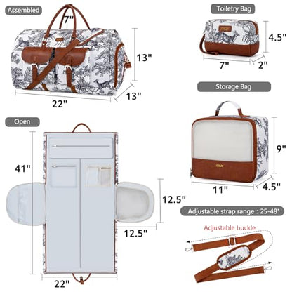 Garment Bag for Travel Convertible Carry on Travel Duffel Bag for Men Women - color: Multicolor