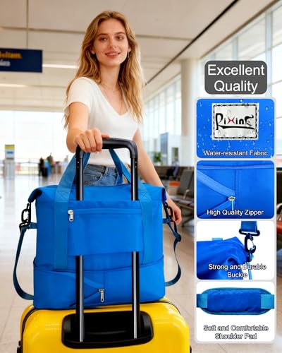 Foldable Travel Bag,Travel Duffle Bag,Foldable Duffle Bag for Travel - color: Blue