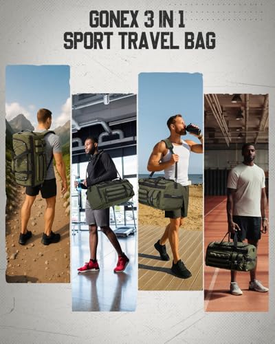 Gonex 45L 3-in-1 Duffel Bag for Gym & Travel - color: Army Green, size: 45L