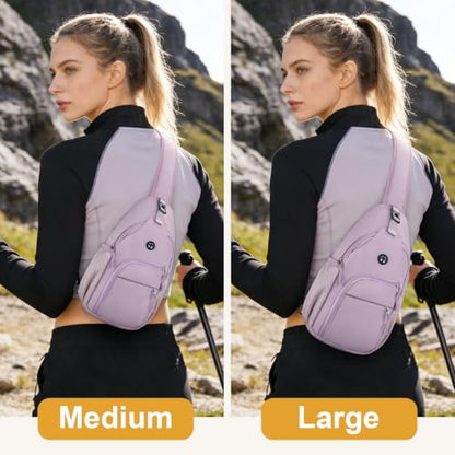 Pritent Crossbody Bags for Women Men Sling Bag Backpack Shoulder Bag - color: Purple, size: Medium