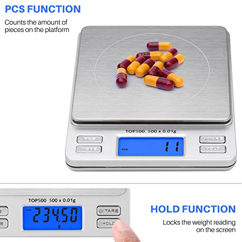 Smart Weigh Digital Pocket Scale, 500g x 0.01g, Kitchen, Herb & Jewelry - size: 500 Grams