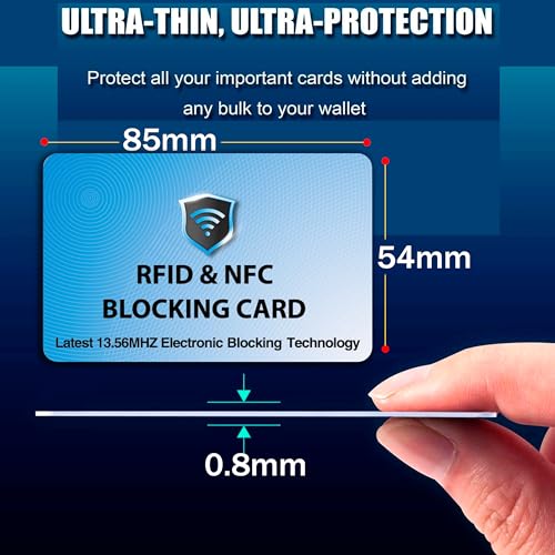 SaiTech IT 5 Pack RFID Blocking Card for Credit Debit ID Card, Sky Blue - color: Sky Blue