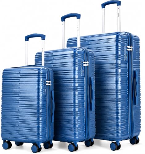 IZOD Romeo 3 Piece Hardside Expandable Luggage Set with Spinner Wheels - color: Bliss Blue, size: 3 Piece Set