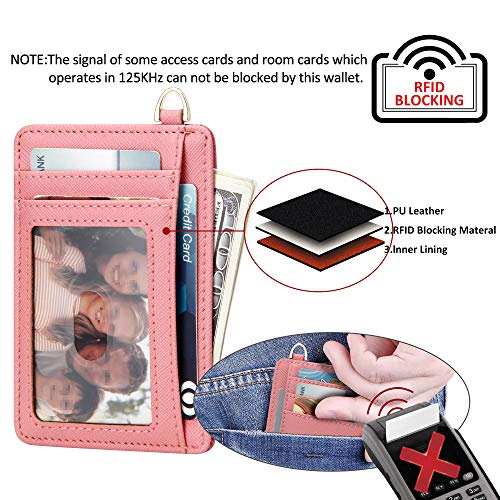 GEEAD Slim Minimalist Front Pocket RFID Blocking Card Holder Wallets for Men & Women - color: Pink