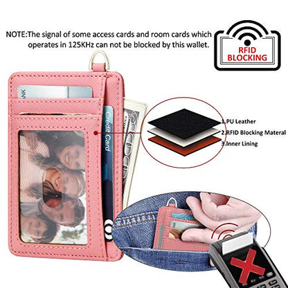 GEEAD Slim Minimalist Front Pocket RFID Blocking Card Holder Wallets for Men & Women - color: Pink