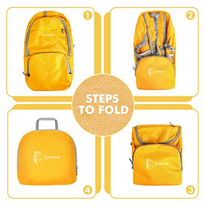 ZOMAKE Lightweight Packable Backpack 30L, Foldable Travel Hiking Daypack - color: C-yellow