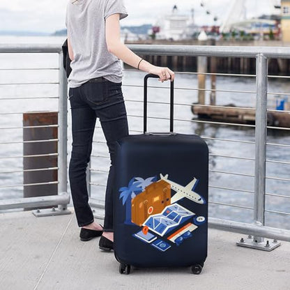 HYPER VENTURE Travel Luggage Cover Suitcase Protector Fits 27-30 Inch, L - color: Journey, size: L