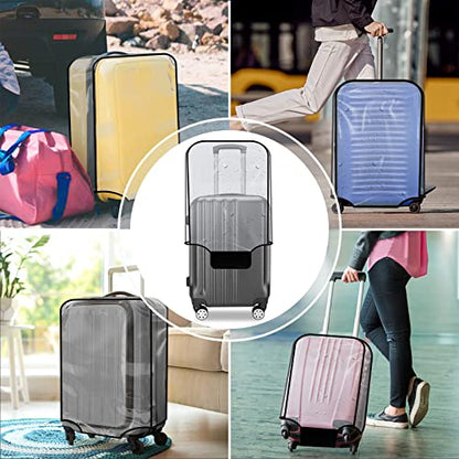 Suitcase Covers for Luggage 3 Pack 0.4mm Heavy Duty Clear PVC Waterproof - color: Black