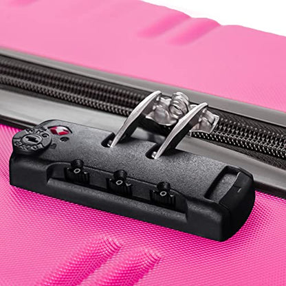 Merax Luggage Sets 3 Piece,Hard Case Suitcase 20/24/28 IN,Pink - color: Pink, style: 3 Piece-20+24+28