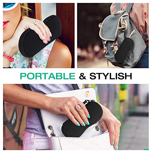 MoKo Sunglasses Soft Case Ultra Light Neoprene Zipper Eyeglass Case for Men Women - color: Aa-black