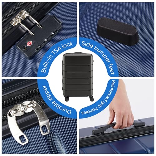 OLIXIS 29 Inch Luggage, Hardside Checked Suitcase with Spinner Wheels, Lightweight ABS Hard Shell Travel Luggage, TSA Approved Lock, Expandable Large Suitcase for Business & Travel–Blue - color: Blue, size: 29 IN
