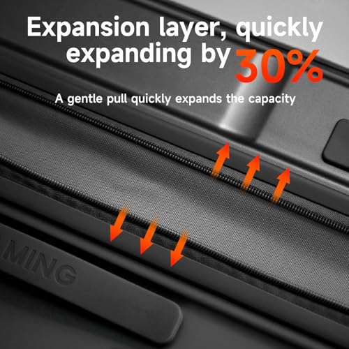 ROAMING 24-Inch Checked Luggage Expandable Hard Shell Top Opening Luggage - color: Black, size: 24-Inch Checked Luggage
