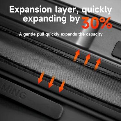 ROAMING 24-Inch Checked Luggage Expandable Hard Shell Top Opening Luggage - color: Black, size: 24-Inch Checked Luggage