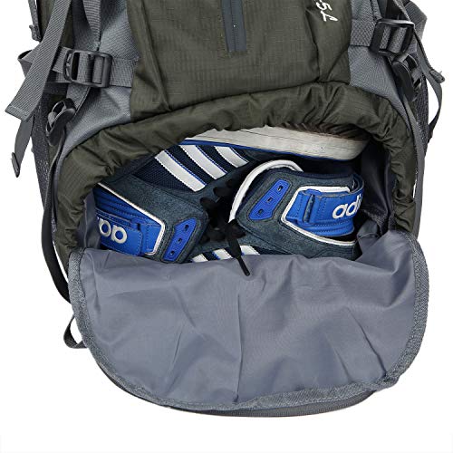 WoneNice 50L(45+5) Waterproof Hiking Backpack Outdoor Daypack w/Rain Cover - color: Army Green