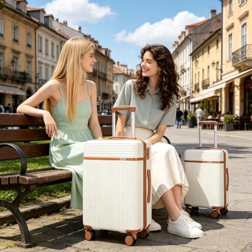 Travelhouse 6-Piece ABS+PC Hardside Luggage Set with Spinner Wheels - color: WHITE, size: 6 piece set