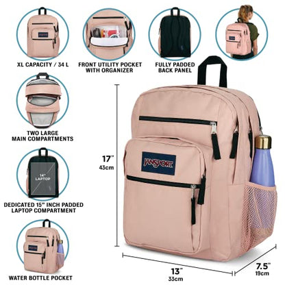 JanSport Laptop Backpack - Computer Bag with 2 Compartments, Ergonomic Shoulder Straps, 15” Laptop Sleeve, Haul Handle - Pastel Lilac - color: Pastel Lilac