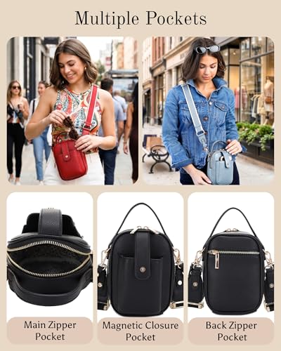 Mali+Lili Gail Vegan Leather Multi Compartment Crossbody Bag - color: Black