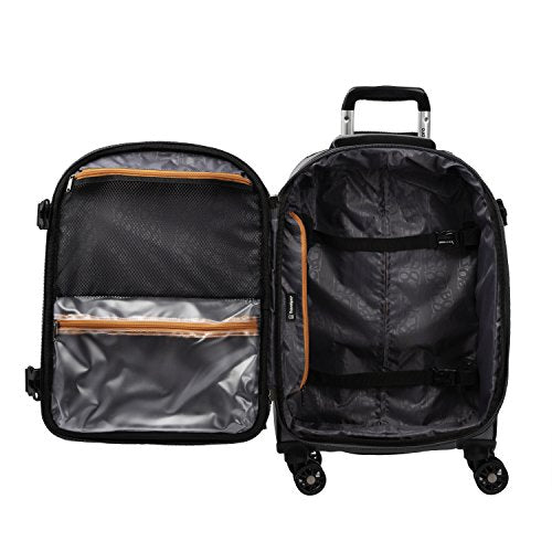 Travelpro Bold-Softside 확장 가능한 수하물 스피너 휠 포함, 그레이/블랙., 기내용 21인치, 볼드 - 스피너 휠이 있는 부드러운 확장 가능한 수하물 - color: 그레이/블랙., size: 기내용 21인치