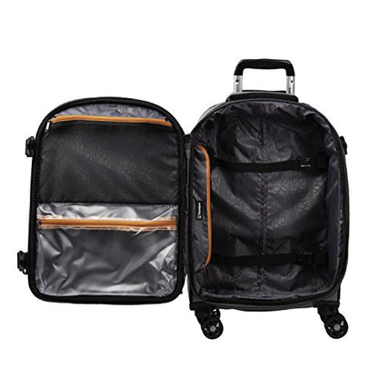 Travelpro Bold-Softside 확장 가능한 수하물 스피너 휠 포함, 그레이/블랙., 기내용 21인치, 볼드 - 스피너 휠이 있는 부드러운 확장 가능한 수하물 - color: 그레이/블랙., size: 기내용 21인치