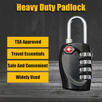 LAFENLIN TSA Combo Lock 4-Pack for Pistol Cases,4-Digit Small Padlock,Black - color: Black - 4 Pack