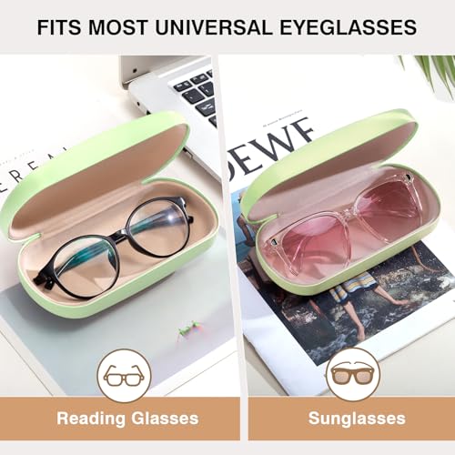 Marvolia Glasses Case Hard Shell - PU Leather Eyeglass Cases Eyeglasses Case for Sunglasses Eye Glasses Cases - color: Green, size: Standard
