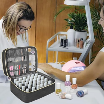 Boczif 2 Layer Nail Polish Organizer for 30 Bottles (Black) - color: Black