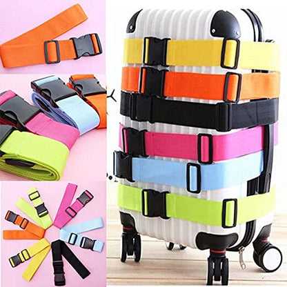 2 Pack Suitcase Belts, Adjustable Luggage Straps, Bright Colors Travel Packing Straps with Quick Release Buckle (Black) - color: Black