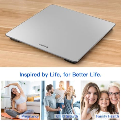 Homebuds Bathroom Scale for Body Weight Precision 0.1lb, Weight Scale 400lb - color: Bathroom Scale Silver